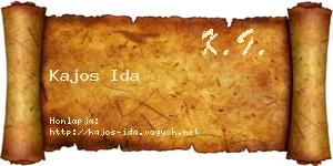 Kajos Ida névjegykártya