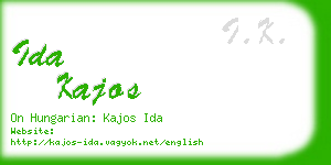 ida kajos business card